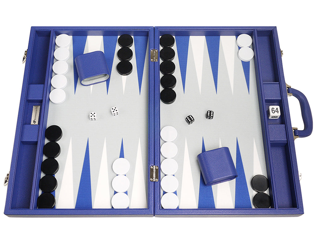 19-inch Premium Backgammon Set - Indigo Blue - American-Wholesaler Inc.