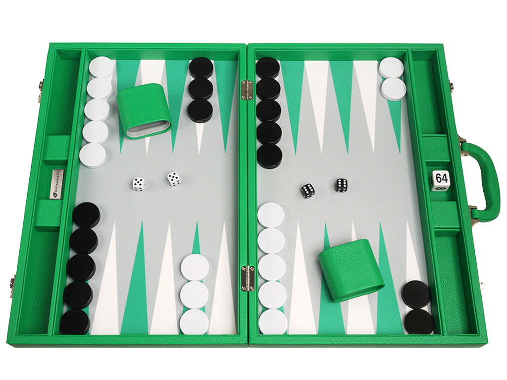 19-inch Premium Backgammon Set - Green - American-Wholesaler Inc.