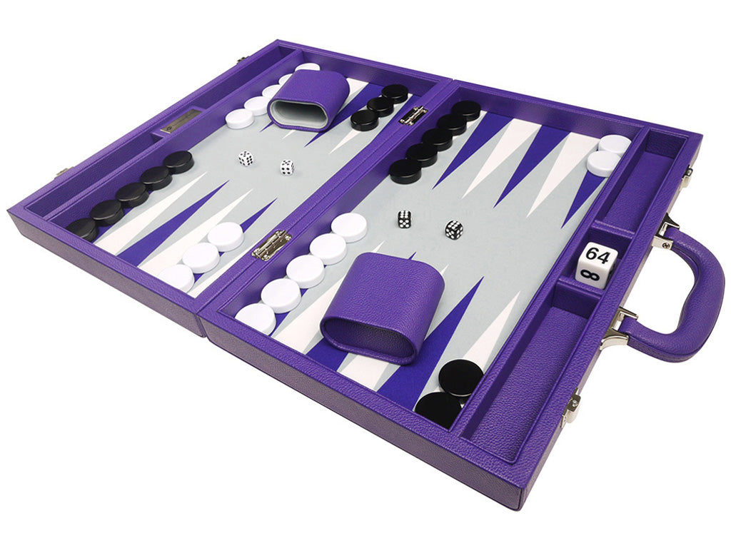 16-inch Premium Backgammon Set - Purple - American-Wholesaler Inc.