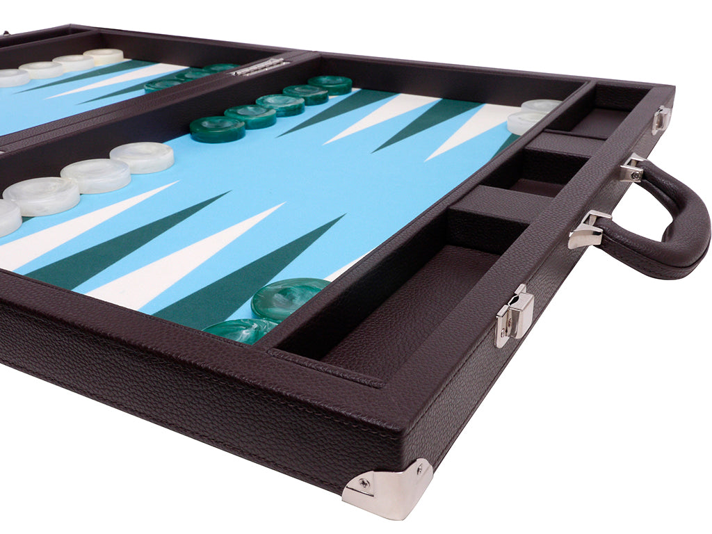 Juego De Backgammon Con Estuche De Cuero - Incluye Tablero, Fichas Juego De Backgammon Con Estuche De Cuero - Incluye Tablero, Fichas