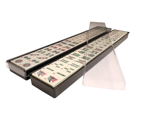 American Mahjong Set - 166 Ivory Tiles, Modern Pushers, Aluminum Case - Black - American-Wholesaler Inc.